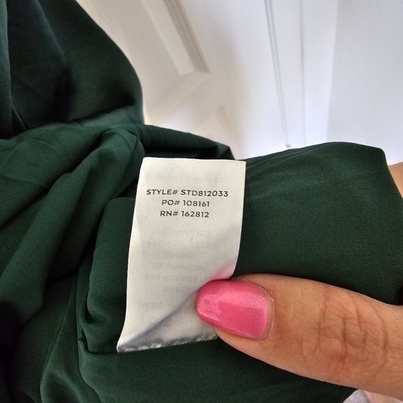 Lulu's Dreams Come True Emerald Green Satin Ruffled Mini Dress Size M - Picture 10 of 10